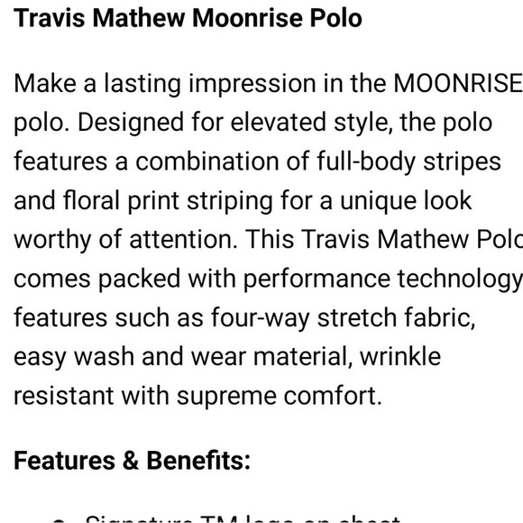 NWT Travis Mathew Moonrise  Men’s Short Sleeve Golf Polo Shirt XXXLarge 3XL - Picture 8 of 11